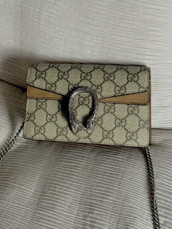 Gucci Handbags - Gucci Beige GG Supreme Canvas Dionysus Crossbody Bag with Silver Hardware